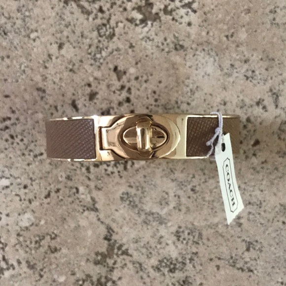Coach Jewelry - Coach Saffiano leather turn lock bracelet
